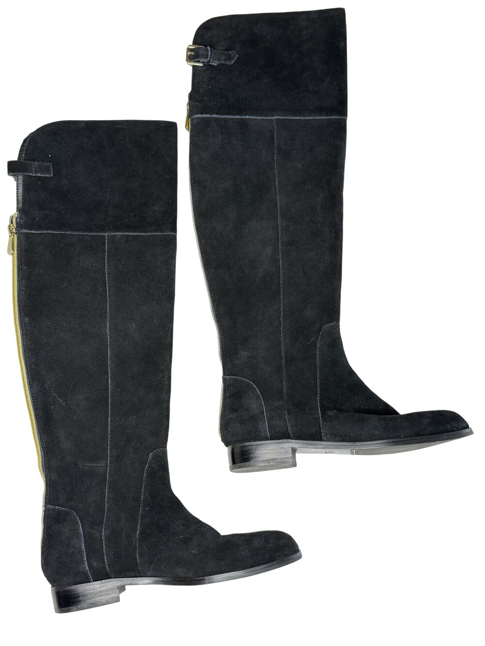 Charles By Charles David Boots Womens Size 6 Black Suede Knee High Riding Zip